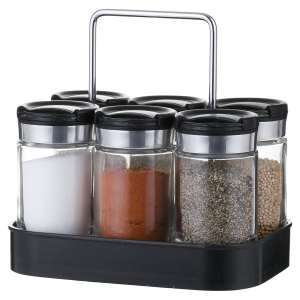 Набор из 6 банок для специй с подставкой Spice Box, 100 мл