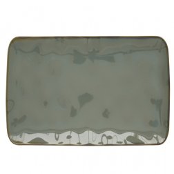 Тарелка прямоугольная 27х19см (серый) "Interiors" без инд.упаковки.