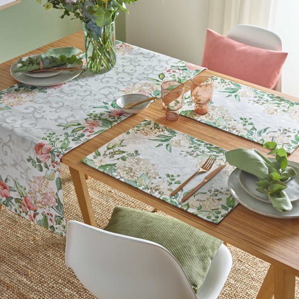 SANDER 49 Love Flowers creme 32 x 48 салфетка гобелен, белая гортензия с деленью