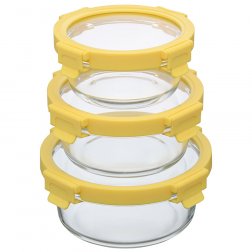 Набор круглых контейнеров для запекания и хранения Smart Solutions, желтый, 3 шт