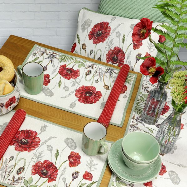 SANDER 40 Poppy Meadow салфетка маки,гобелен