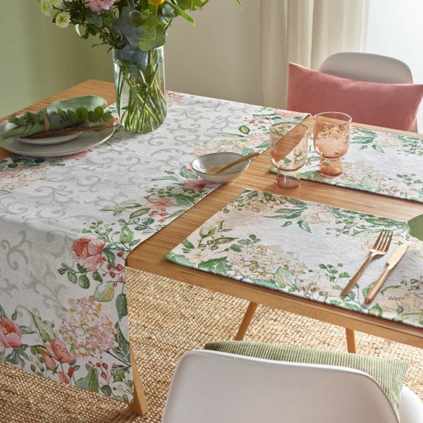 SANDER 49 Love Flowers creme 32 x 48 салфетка гобелен, белая гортензия с деленью